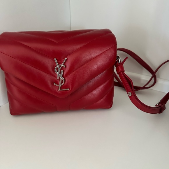 Yves Saint Laurent Red Quilted Clutch - Picture 2 of 4